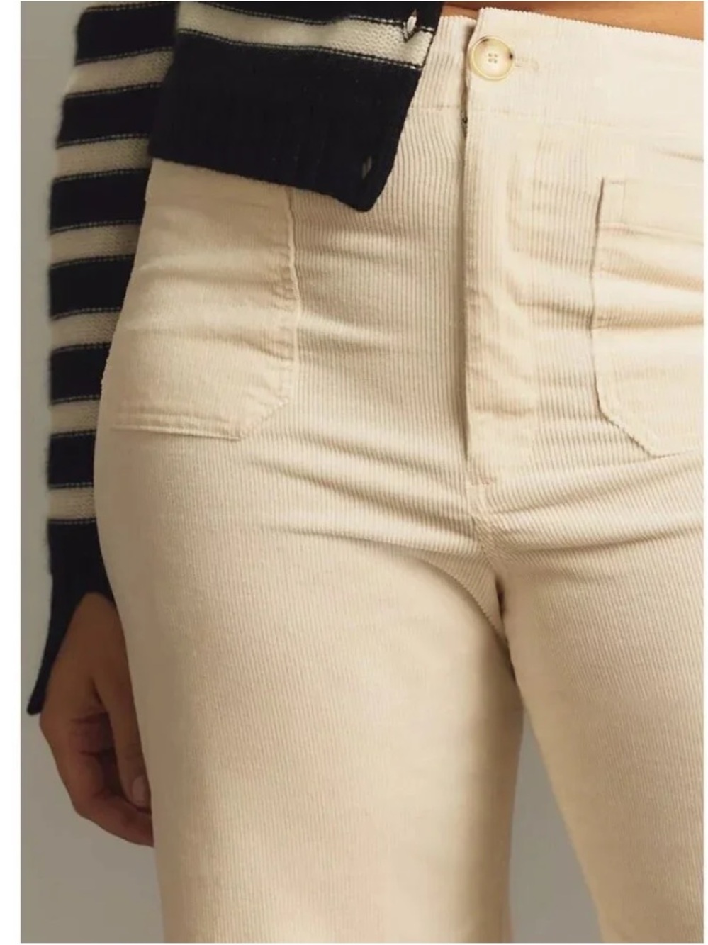 8 Items For Only $30 Cropped Wide-Leg Cream Pants - Women's - Picture 3 of 11